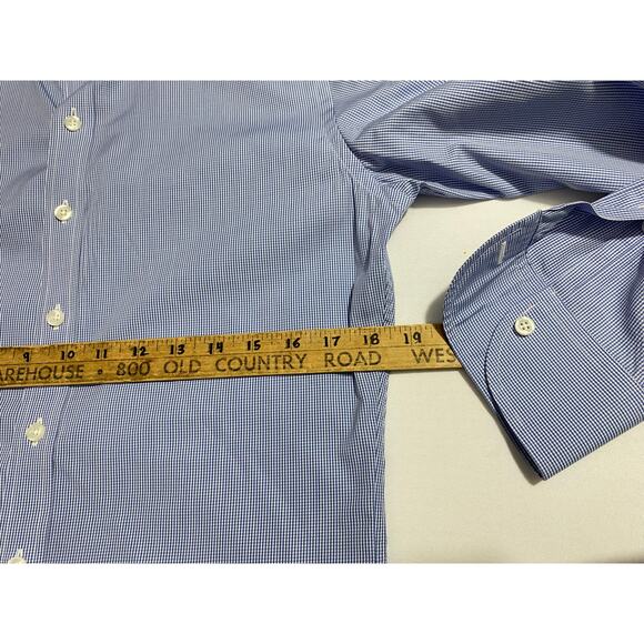 Proper Cloth Shirt Light Blue Check Size Small 19x30 100% Cotton - Picture 3 of 9